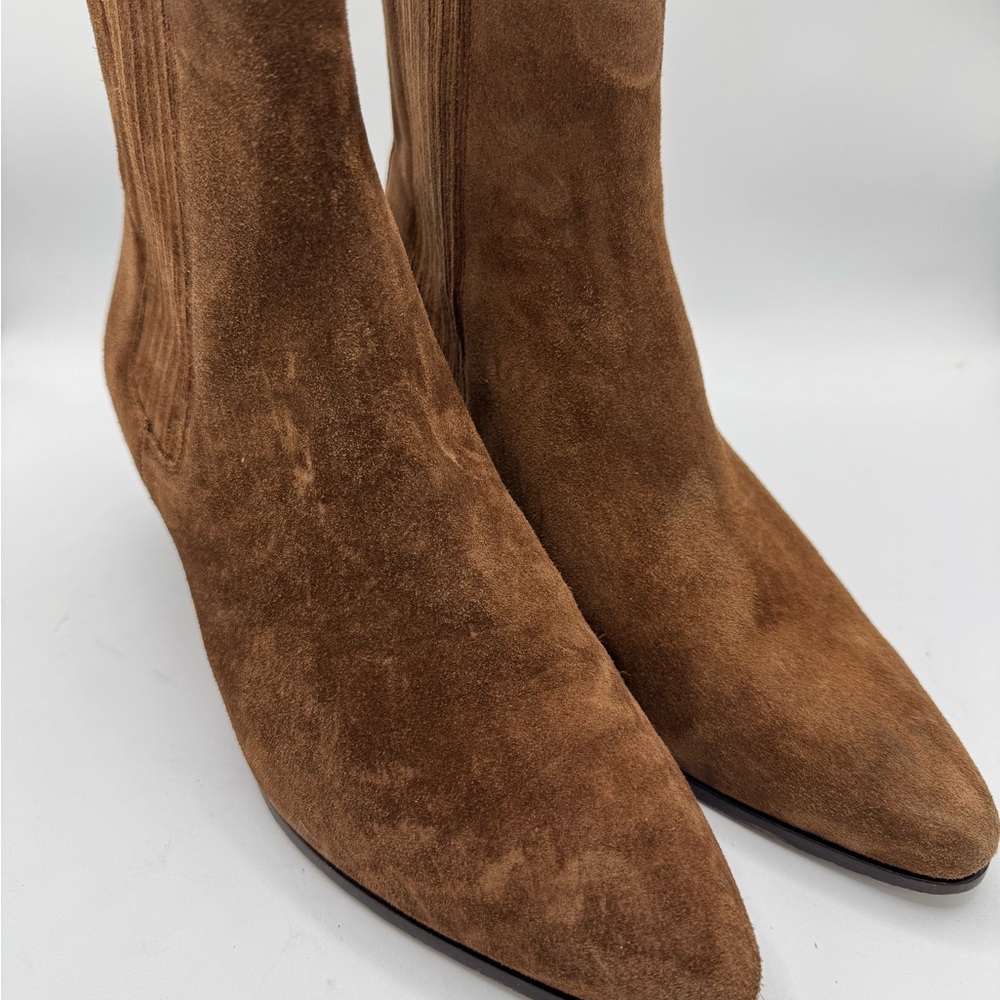 Veronica Beard Brown Heeled Boots Suede Ankle
